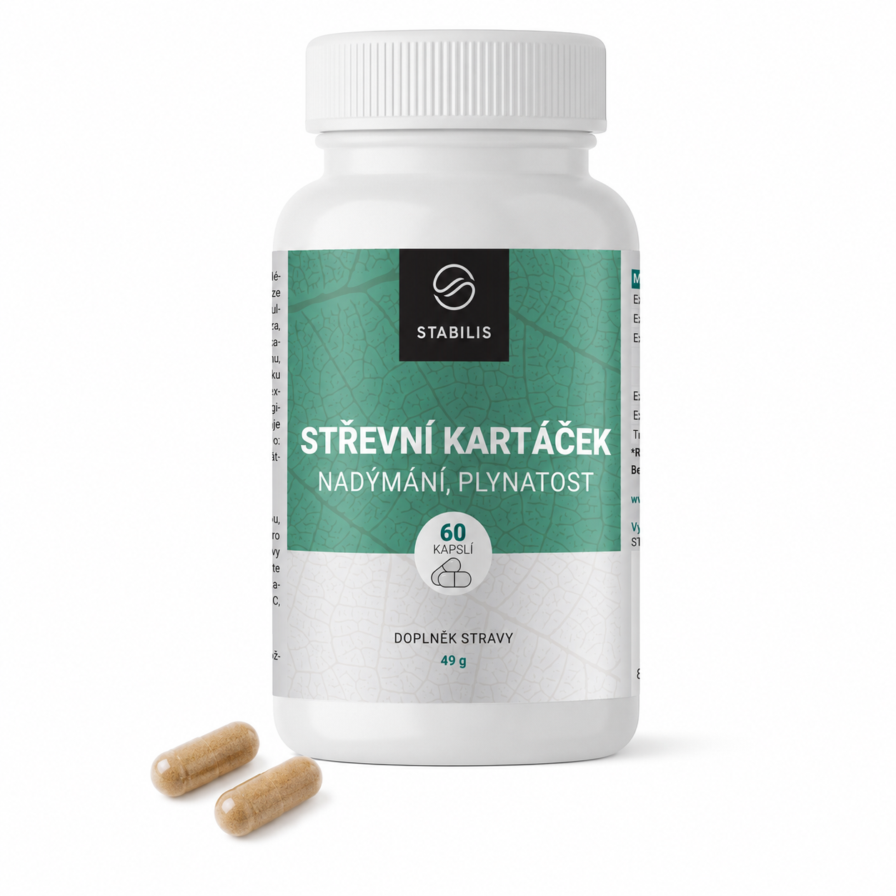Střevní kartáček se dvěma kapslemi
